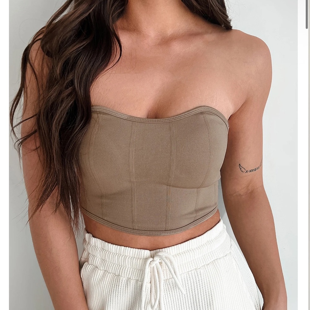 NWT NanaMacs Highlight Of the Night Seamless Padded Bandeau Crop Top Size S/M